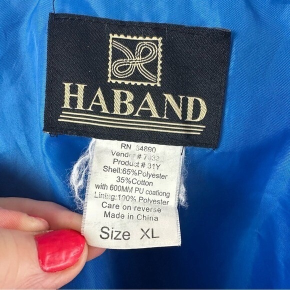 Vintage 80s/90s Men's‎ XL Blue Bomber Jacket Classic Grandpa Streetwear Haband - Picture 9 of 16